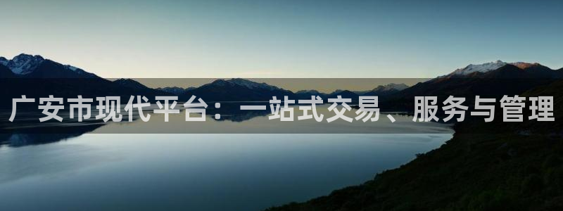天狮娱乐主管66六26：广安市现代平台：一站式交易、服务与管